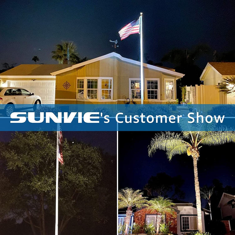 SUNVIE 40W Spot Lights Outdoor 120V LED Plug in Spotlight Outdoor 4000LM Ultra Bright Flag Pole Light 3000K Warm White Landscape Spotlights for Yard House Tree Lawn Signage, with Stake & 5.5FT Cord Home & Garden > Lighting > Flood & Spot Lights SUNVIE   