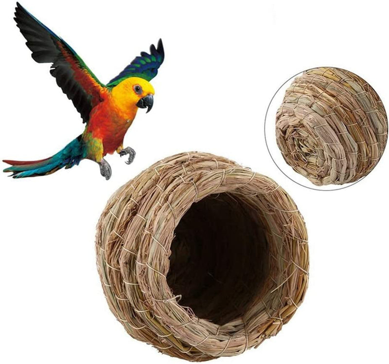 SUODAO Bird Nest,Parrot Handmade Cages Accessories Parrot Pet Bedroom Bird House Straw Nest Straw Cage Breeding Cave Animals & Pet Supplies > Pet Supplies > Bird Supplies > Bird Cages & Stands SUODAO   