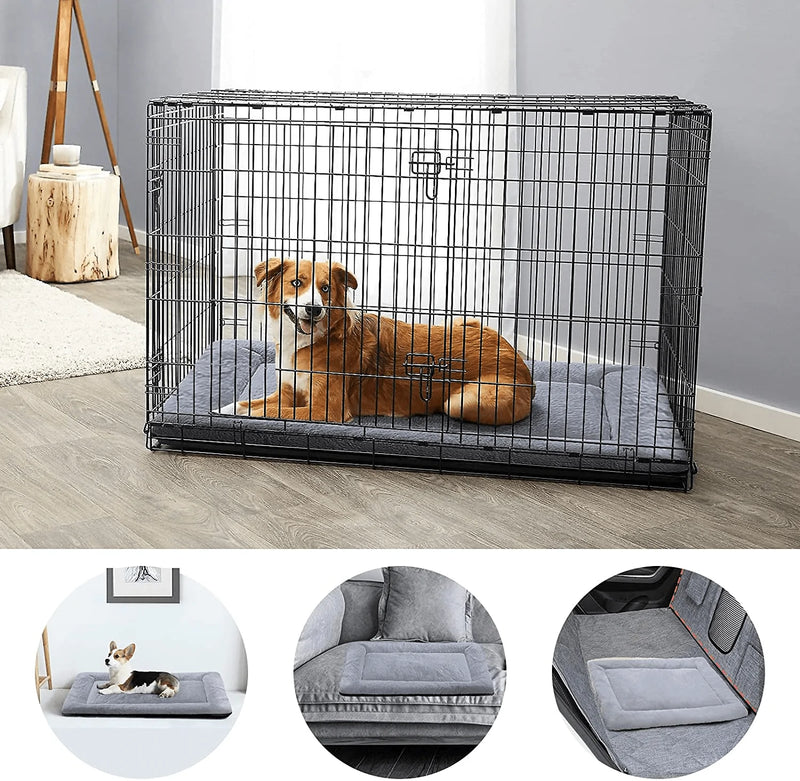 Super Soft Pets GO Fur Dog Crate Bed Super Plush for Dog Bed Mat Machine Wash & Dryer Friendly Dog Cushion for Kennel Pad