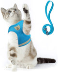 Supet Cat Harness and Leash Set for Walking Cat and Small Dog Harness Soft Mesh Puppy Harness Adjustable Cat Vest Harness with Reflective Strap Comfort Fit for Pet Kitten Puppy Rabbit Animals & Pet Supplies > Pet Supplies > Cat Supplies > Cat Apparel Supet LightBlue Large (Chest: 15" - 17") 