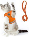 Supet Cat Harness and Leash Set for Walking Cat and Small Dog Harness Soft Mesh Puppy Harness Adjustable Cat Vest Harness with Reflective Strap Comfort Fit for Pet Kitten Puppy Rabbit Animals & Pet Supplies > Pet Supplies > Cat Supplies > Cat Apparel Supet Orange Small (Chest: 11" - 13") 