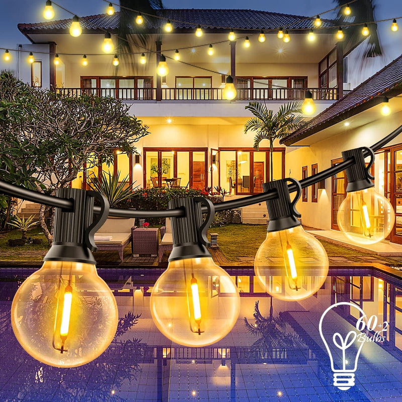 Supzimo 120FT Outdoor String Lights G40 LED Globe String Lights with 60 Waterproof Shatterproof Bulbs(2 Spare), Patio Lights Commercial Grade Backyard Lights for outside Porch Bistro Garden Party Home & Garden > Lighting > Light Ropes & Strings Supzimo   