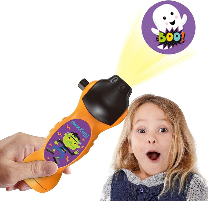 Sutl Halloween Flashlights for Kids - Halloween-Themed Flashlight Projector Story Torches Slide Lamp | Interactive Kids Projector Torch, Educational Learning Bedtime Night Light for Children Hardware > Tools > Flashlights & Headlamps > Flashlights SuTL   