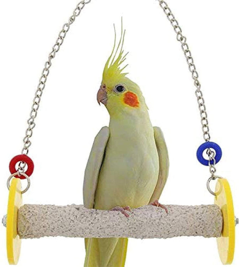 Sweet Feet and Beak Roll Bird Swing - Pumice Perch Bird Toys Trims Nails and Beaks, Safe and Non-Toxic Bird Cage Accessories for Small and Large Birds, Swinging Toys Birds Will Love, Medium 9 Inches Animals & Pet Supplies > Pet Supplies > Bird Supplies > Bird Cages & Stands Sweet Feet and Beak Yellow 7.5" Small 