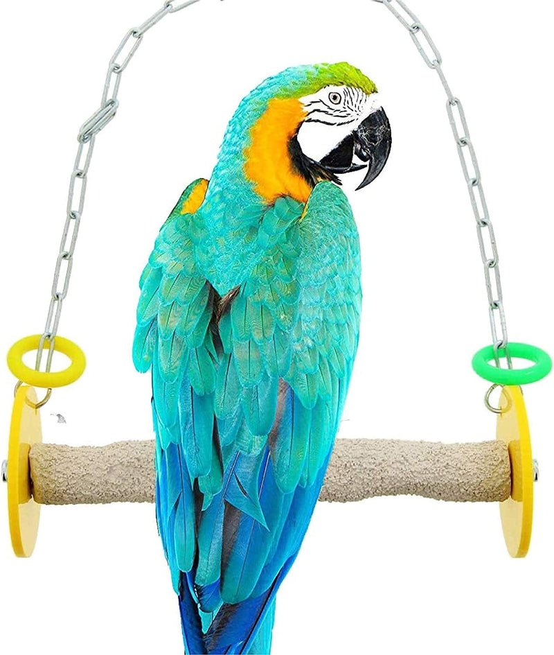 Sweet Feet and Beak Roll Bird Swing - Pumice Perch Bird Toys Trims Nails and Beaks, Safe and Non-Toxic Bird Cage Accessories for Small and Large Birds, Swinging Toys Birds Will Love, Medium 9 Inches Animals & Pet Supplies > Pet Supplies > Bird Supplies > Bird Cages & Stands Sweet Feet and Beak Yellow 10.5" Large 