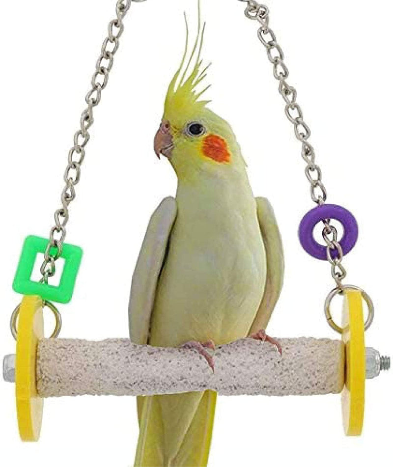 Sweet Feet and Beak Roll Bird Swing - Pumice Perch Bird Toys Trims Nails and Beaks, Safe and Non-Toxic Bird Cage Accessories for Small and Large Birds, Swinging Toys Birds Will Love, Medium 9 Inches Animals & Pet Supplies > Pet Supplies > Bird Supplies > Bird Cages & Stands Sweet Feet and Beak Yellow 4.5" Xsmall 