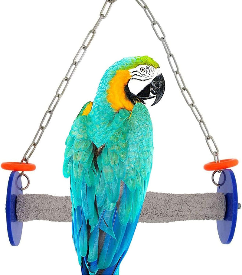 Sweet Feet and Beak Roll Bird Swing - Pumice Perch Bird Toys Trims Nails and Beaks, Safe and Non-Toxic Bird Cage Accessories for Small and Large Birds, Swinging Toys Birds Will Love, Medium 9 Inches Animals & Pet Supplies > Pet Supplies > Bird Supplies > Bird Cages & Stands Sweet Feet and Beak Blue 10.5" Large 