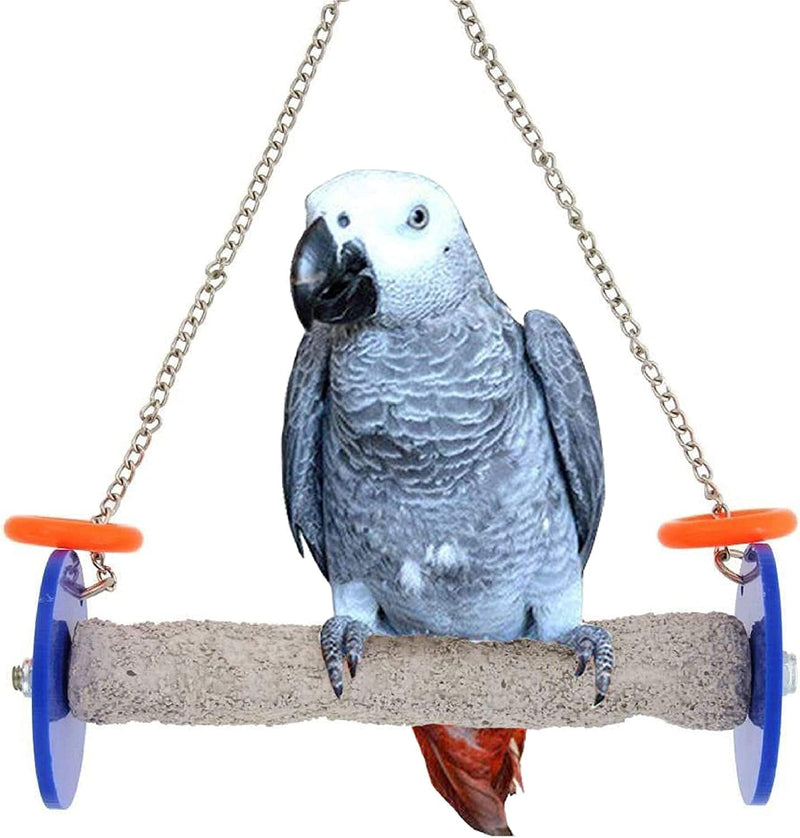 Sweet Feet and Beak Roll Bird Swing - Pumice Perch Bird Toys Trims Nails and Beaks, Safe and Non-Toxic Bird Cage Accessories for Small and Large Birds, Swinging Toys Birds Will Love, Medium 9 Inches Animals & Pet Supplies > Pet Supplies > Bird Supplies > Bird Cages & Stands Sweet Feet and Beak Blue Medium 