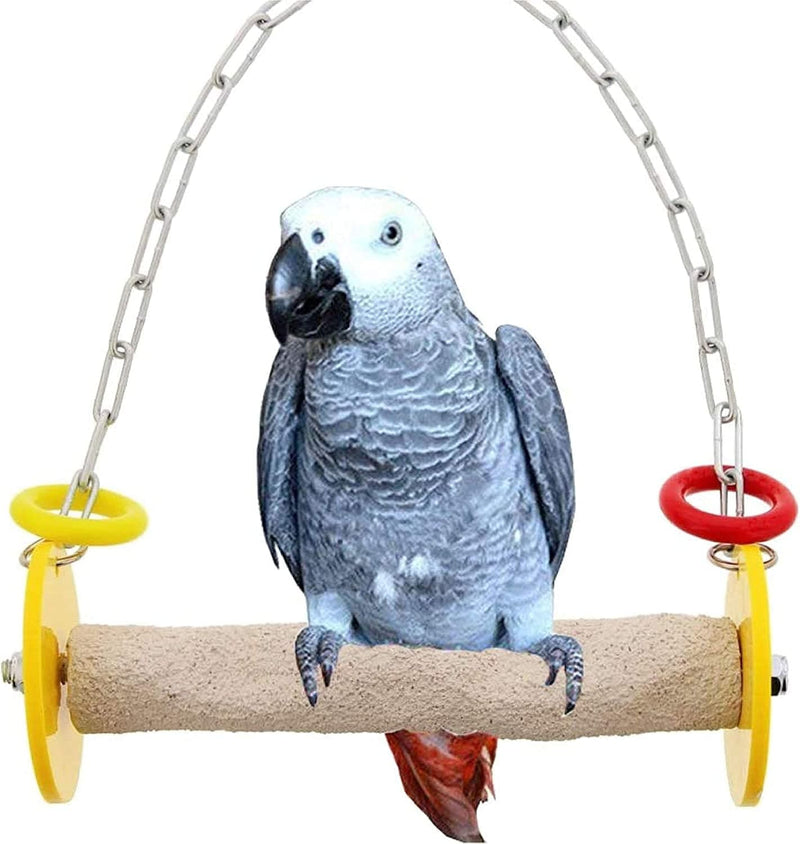Sweet Feet and Beak Roll Bird Swing - Pumice Perch Bird Toys Trims Nails and Beaks, Safe and Non-Toxic Bird Cage Accessories for Small and Large Birds, Swinging Toys Birds Will Love, Medium 9 Inches Animals & Pet Supplies > Pet Supplies > Bird Supplies > Bird Cages & Stands Sweet Feet and Beak Yellow 9" Medium 