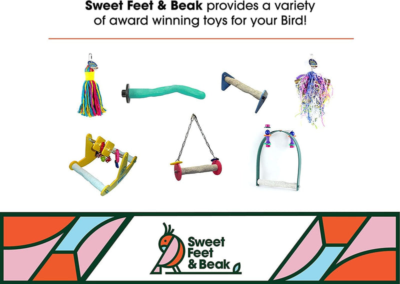 Sweet Feet and Beak Roll Bird Swing - Pumice Perch Bird Toys Trims Nails and Beaks, Safe and Non-Toxic Bird Cage Accessories for Small and Large Birds, Swinging Toys Birds Will Love, Medium 9 Inches Animals & Pet Supplies > Pet Supplies > Bird Supplies > Bird Cages & Stands Sweet Feet and Beak   