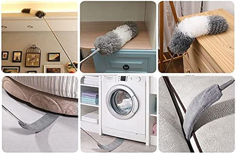 Swetcome Gap Cleaning Brush under Appliance Duster Extendable Flat Retractable and Washable Microfibre Feather Dusters Reusable for Furniture Couch Fridge Washer Window Slot 60Inchgap Duster+1Brush Home & Garden > Household Supplies > Household Cleaning Supplies Swetcome   