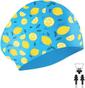 Swim Cap for Long/Short Hair, Adult/Kids Fashion Cute Design Printed Swimming Caps, Waterproof Silicone Bathing Shower Cap for Men Women Boys Girls, High Elastic Swim Hat with Ear Plugs Nose Clip Sporting Goods > Outdoor Recreation > Boating & Water Sports > Swimming > Swim Caps Huizhou Born Sporting Goods Co.,Ltd. Pattern-A7 Kids 
