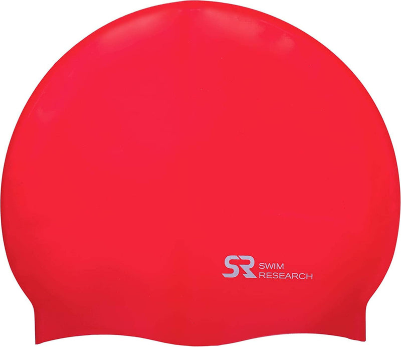 Swim Research Durable Hypoallergenic Silicone Swim Cap - Solid Colors Sporting Goods > Outdoor Recreation > Boating & Water Sports > Swimming > Swim Caps Swim Research Red  