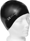 Swim Research Durable Hypoallergenic Silicone Swim Cap - Solid Colors Sporting Goods > Outdoor Recreation > Boating & Water Sports > Swimming > Swim Caps Swim Research Black-2PK  