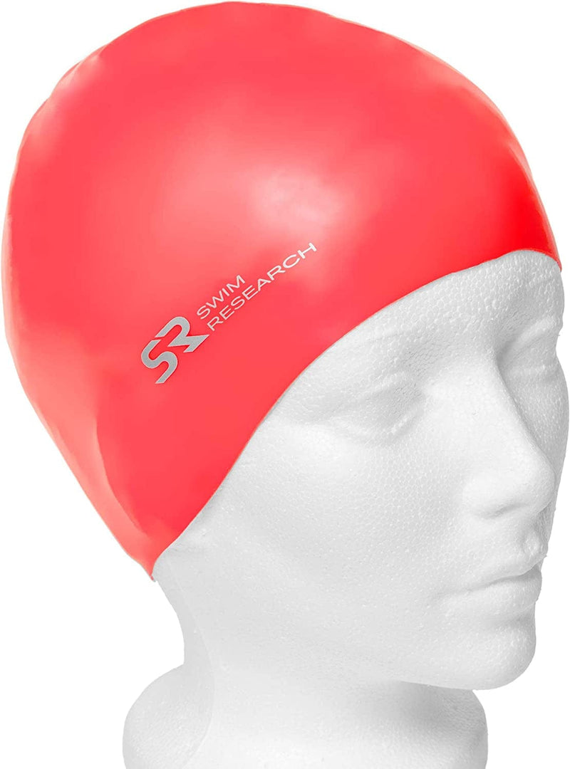 Swim Research Durable Hypoallergenic Silicone Swim Cap - Solid Colors Sporting Goods > Outdoor Recreation > Boating & Water Sports > Swimming > Swim Caps Swim Research Neon Orange-2PK  