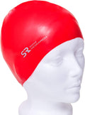 Swim Research Durable Hypoallergenic Silicone Swim Cap - Solid Colors Sporting Goods > Outdoor Recreation > Boating & Water Sports > Swimming > Swim Caps Swim Research Red-2PK  