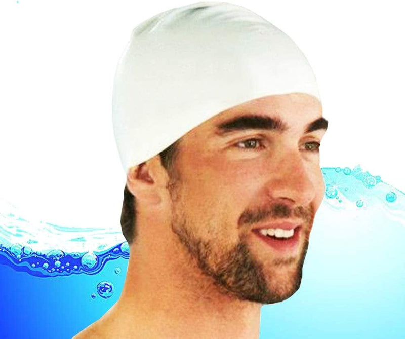Swimming Cap Waterproof Dry Hair for Kids Men Women of Short Hair Silicone Elastic Solid Swim Cap for Toddlers Youth Adult Non-Toxic Comfortable Breathable Sporting Goods > Outdoor Recreation > Boating & Water Sports > Swimming > Swim Caps JueDi White  