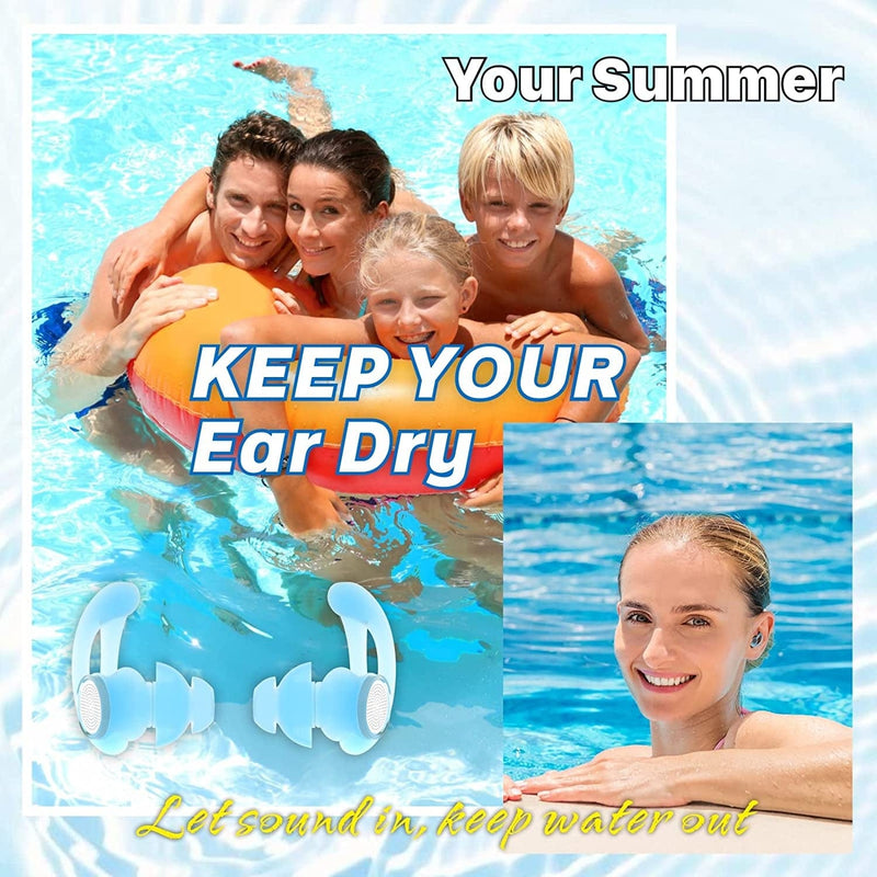 Swimming Ear Plugs 2 Pairs, Softvox Upgraded Custom-Fit Waterproof Reusable Water Earplugs for Adult Men Women Juniors Kids Swimmers Pool Shower Bathing Surfing Snorkeling and Other Water Sports Sporting Goods > Outdoor Recreation > Boating & Water Sports > Swimming softvox   