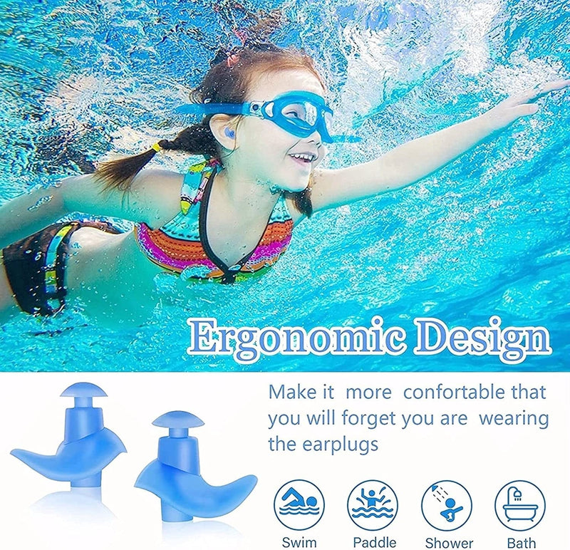 Swimming Ear Plugs, 2021 Upgraded 4 Pairs Professional Waterproof Reusable Silicone Earplugs for Swimming Showering Bathing Surfing and Snorkeling with Boxes, Suitable for Kids and Adult Sporting Goods > Outdoor Recreation > Boating & Water Sports > Swimming Springen   