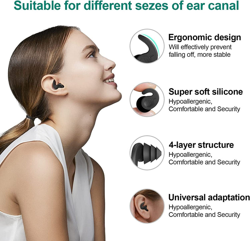 Swimming Ear Plugs, 3 Pairs Great Waterproof Ultra Comfy Earplugs, Reusable Silicone Ear Plugs for Swimming Surfing Snorkeling and Other Water Sports (Adults & Teens 14+) Sporting Goods > Outdoor Recreation > Boating & Water Sports > Swimming EUKSRH   