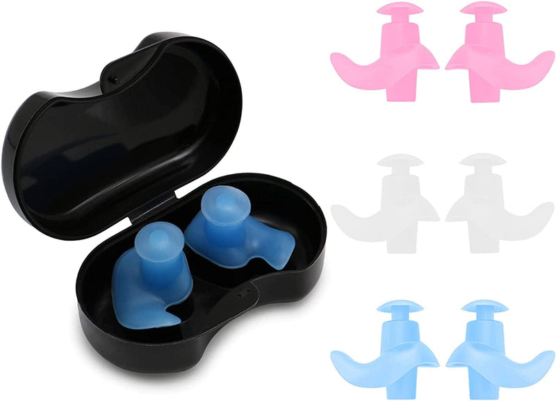 Swimming Ear Plugs 3 Pairs Professional Waterproof Reusable Silicone Earplugs for Swimming Surfing Snorkeling Showering Bathing Suitable for 14+ and Adult Sporting Goods > Outdoor Recreation > Boating & Water Sports > Swimming Asnoty Kids 5-14yr & Small Ears Adults  