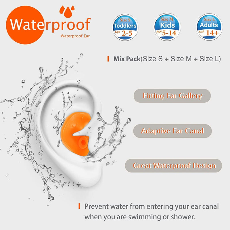 Swimming Ear Plugs, Waterfense Great Waterproof Ear Plugs for Swimming - 3 Pairs Comfortable Soft Silicone Swimmers Ear Plugs Sporting Goods > Outdoor Recreation > Boating & Water Sports > Swimming WaterFense   