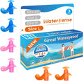 Swimming Ear Plugs, Waterfense Great Waterproof Ear Plugs for Swimming - 3 Pairs Comfortable Soft Silicone Swimmers Ear Plugs Sporting Goods > Outdoor Recreation > Boating & Water Sports > Swimming WaterFense Size L: Adults(over 14years Old) (Blue Orange Pink)  
