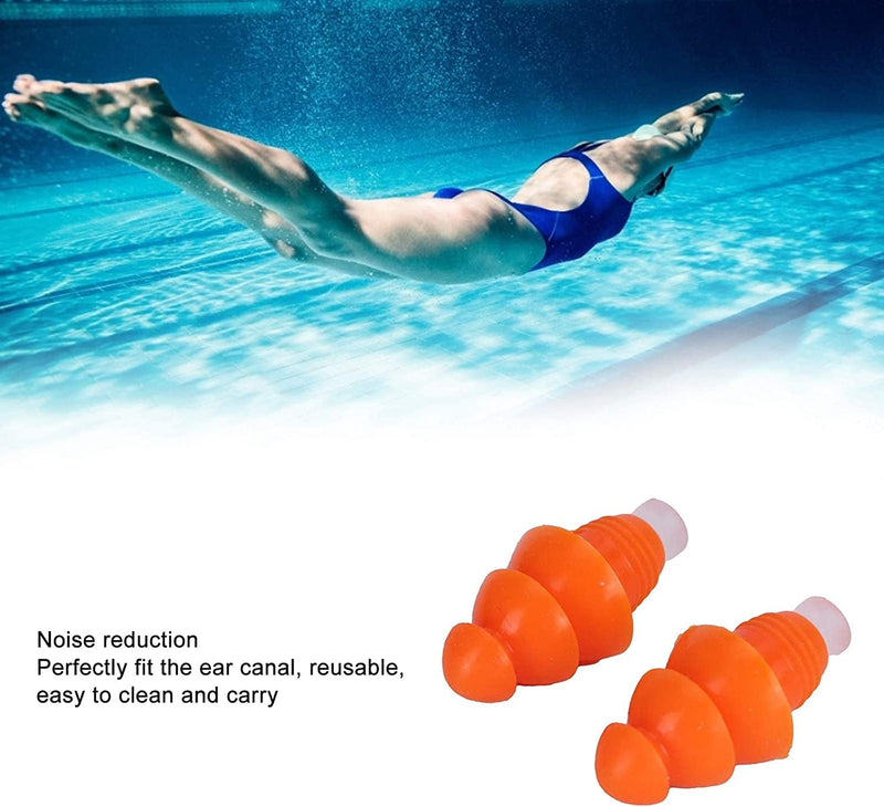 Swimming Earplug, Ear Plugs for Swimming Noise Cancelling Earplugs Reusable Silicone Earplugs for Swimming Showering, Sleeping(Orange+Pp Box) Sporting Goods > Outdoor Recreation > Boating & Water Sports > Swimming SONK   