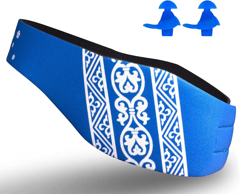 Swimming Headband for Babies, Toddlers, Kids, Adults - Designed to Help Prevent Swimmer'S Ears - Elastic Swim Hair Guard & Ear Guard - Keep Water Out, Hold Earplugs in Waterproof Band Sporting Goods > Outdoor Recreation > Boating & Water Sports > Swimming NOVOs Blue01 1 Count (Pack of 1) 