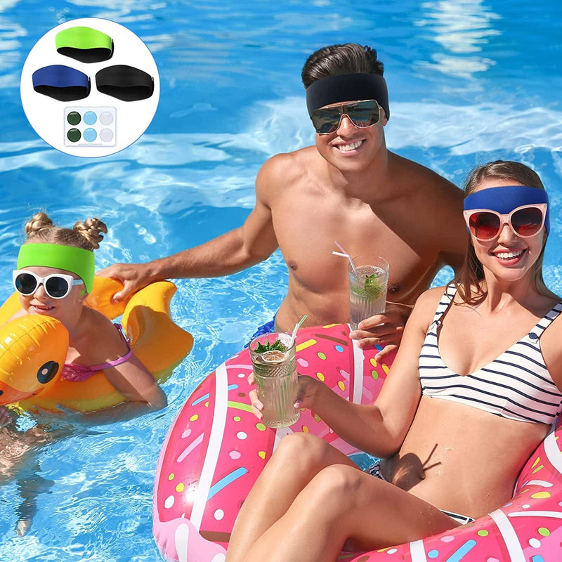 Swimming Headband Soft Silicone Earplugs Set, Including 3 Pcs Secure Swimmers Ear Band 3 Pairs Swimming Earplugs Swim Headbands for Kids Adults Moldable Ear Plugs for Swimming Sporting Goods > Outdoor Recreation > Boating & Water Sports > Swimming Zhanmai   