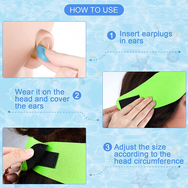 Swimming Headband Soft Silicone Earplugs Set, Including 3 Pcs Secure Swimmers Ear Band 3 Pairs Swimming Earplugs Swim Headbands for Kids Adults Moldable Ear Plugs for Swimming Sporting Goods > Outdoor Recreation > Boating & Water Sports > Swimming Zhanmai   