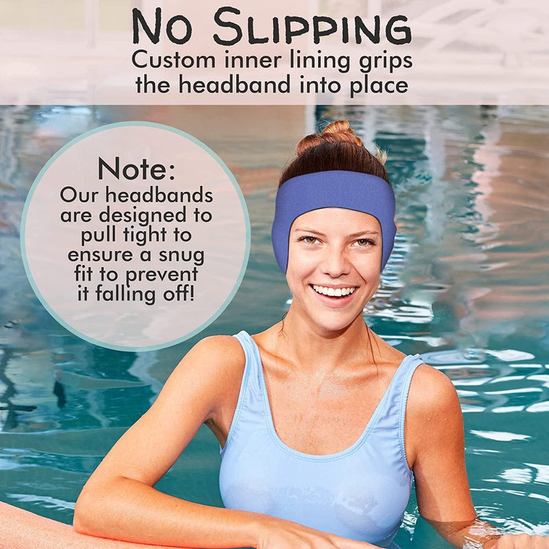 Swimming Headband with Earplugs for Adults by Will & Fox | Helps Prevent Swimmers Ear | Non-Slip Grip | Adjustable Ear Band | Fits Kids 10+ to Adults Sporting Goods > Outdoor Recreation > Boating & Water Sports > Swimming Will & Fox ~Australia   