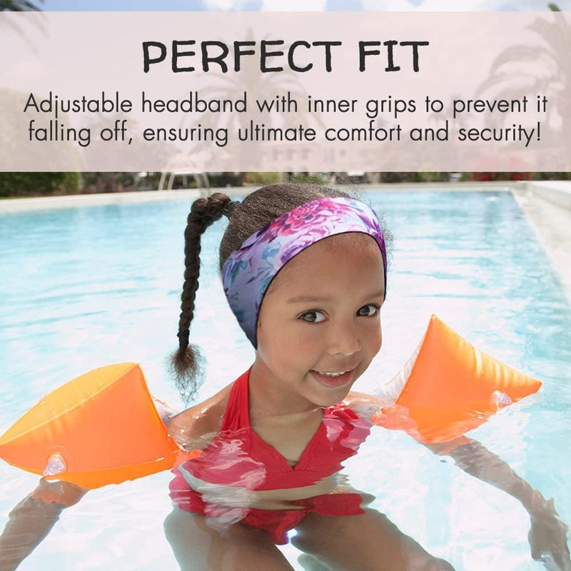 Swimming Headband with Earplugs for Kids, Babies & Toddlers | Helps Prevent Swimmers Ear | Non-Slip Grip | Adjustable Ear Band | Fits Kids 3 Months to 10 Years Sporting Goods > Outdoor Recreation > Boating & Water Sports > Swimming Will & Fox   