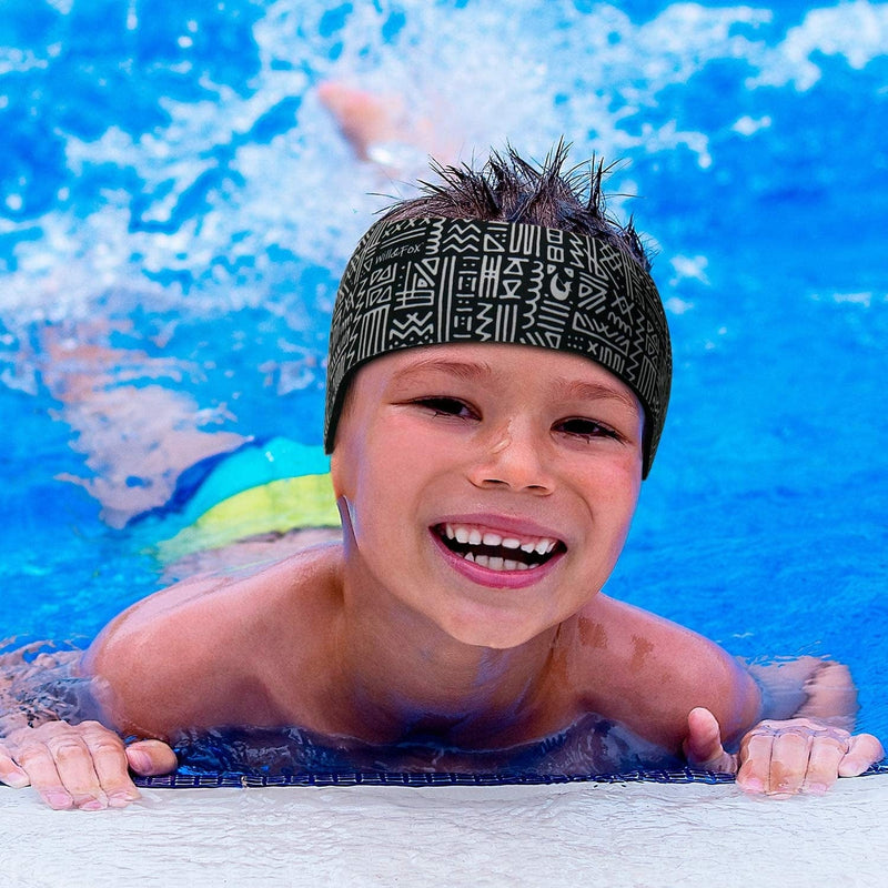 Swimming Headband with Earplugs for Kids, Babies & Toddlers | Helps Prevent Swimmers Ear | Non-Slip Grip | Adjustable Ear Band | Fits Kids 3 Months to 10 Years Sporting Goods > Outdoor Recreation > Boating & Water Sports > Swimming Will & Fox TRIBAL~MEDIUM  