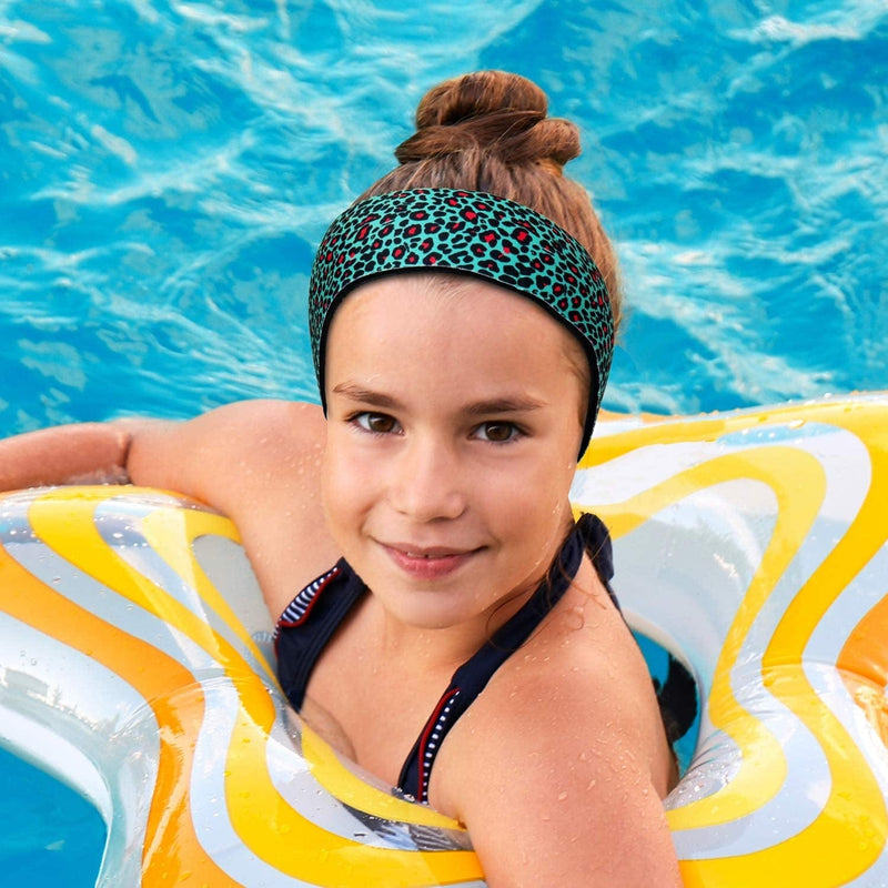 Swimming Headband with Earplugs for Kids, Babies & Toddlers | Helps Prevent Swimmers Ear | Non-Slip Grip | Adjustable Ear Band | Fits Kids 3 Months to 10 Years Sporting Goods > Outdoor Recreation > Boating & Water Sports > Swimming Will & Fox Cheetah (3-18 months)  