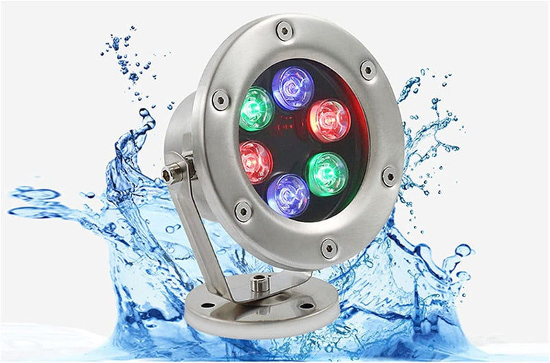 SYFXZZDS Waterproof Pond Light 304 Stainless Steel Swimming Pool Light Underwater Light Pool Spotlight, for Aquarium Fish Tank (Color : White, Size : 3W)