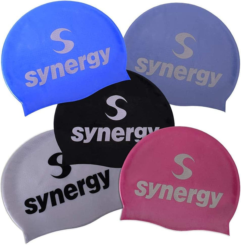 Synergy Silicone Swim Caps 3-Pack Sporting Goods > Outdoor Recreation > Boating & Water Sports > Swimming > Swim Caps Synergy Black/Lavender/Pink BL 3-Pack  