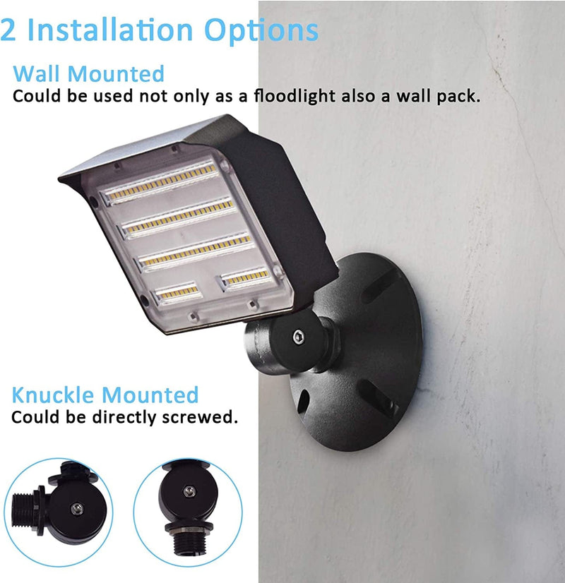 SZGMJIA 30W LED Flood Light with Knuckle, Dusk-To-Dawn Photocell 5000K 3,900Lm(150W Equivalent) Waterproof with Base for Wall Mount Outdoor Security Fixture for Entrance Garden Yards Home & Garden > Lighting > Flood & Spot Lights SZGMJIA   