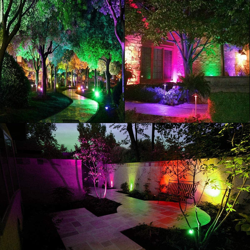 T-SUNUS LED Landscape Color Changing Lights RGB Landscape Lighting with Transformer 12V-24V Low Voltage Outdoor Spotlights Garden Lights with Remote Control