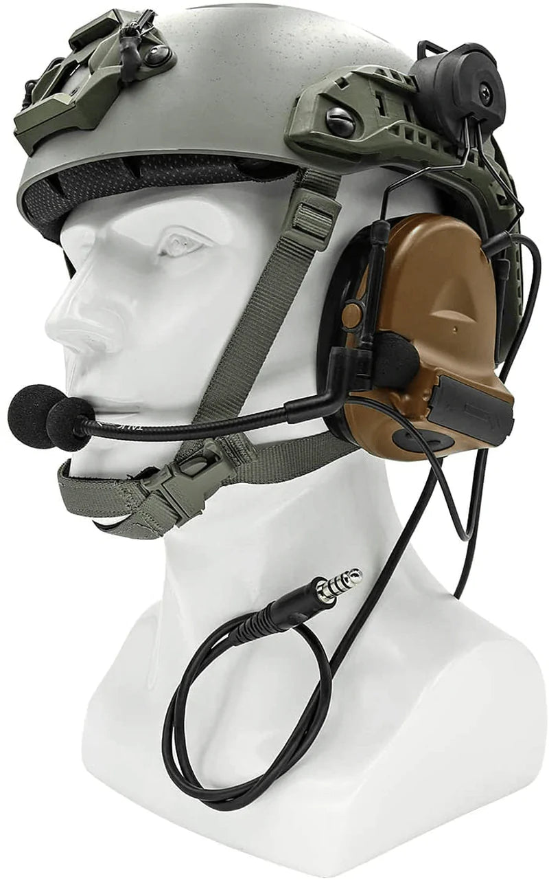 TAC-SKY Tactical Headset Comta II Helmet Version Noise Reduction Sound Pick Up for Airsoft Activities (Coyote Brown)  TS TAC-SKY   