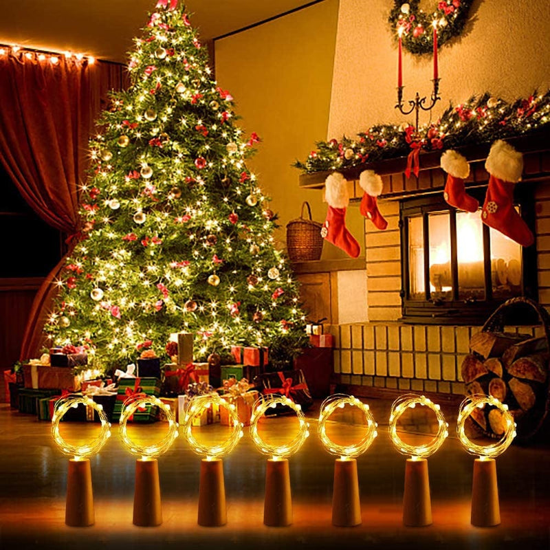 Taiker Wine Bottle Lights with Cork, 30 Pack 20 LED Battery Operated LED Fairy Mini String Lights for DIY, Party, Decor, Christmas, Halloween,Wedding (Warm White) Home & Garden > Lighting > Light Ropes & Strings TAIKER   