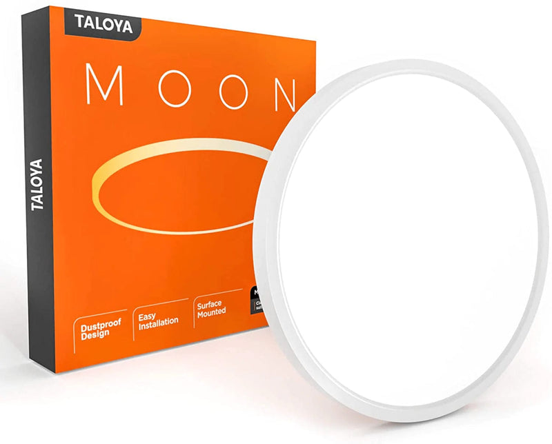 TALOYA Flush Mount 12 Inch Ceiling Light (Milk White Shell), 20W Surface Mount LED Light Fixture for Bedroom Kitchen,3 Color Temperatures in One（3000K/4000K/6500K),0.94 Inch Thickness Round Home & Garden > Lighting > Lighting Fixtures > Ceiling Light Fixtures KOL DEALS   