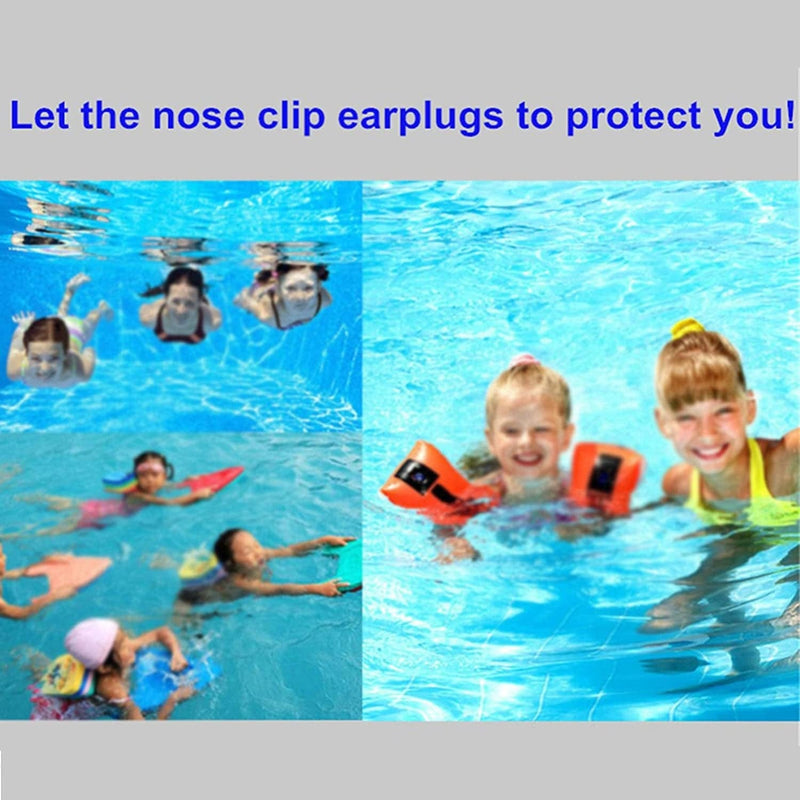 TAOMIAO Waterproof Silicone Swimming Earplugs Nose Clip Plugs, Professional Waterproof Fit Ergonomics Gel Ear Protection for Adults and Kids,Green Sporting Goods > Outdoor Recreation > Boating & Water Sports > Swimming TAOMIAO   