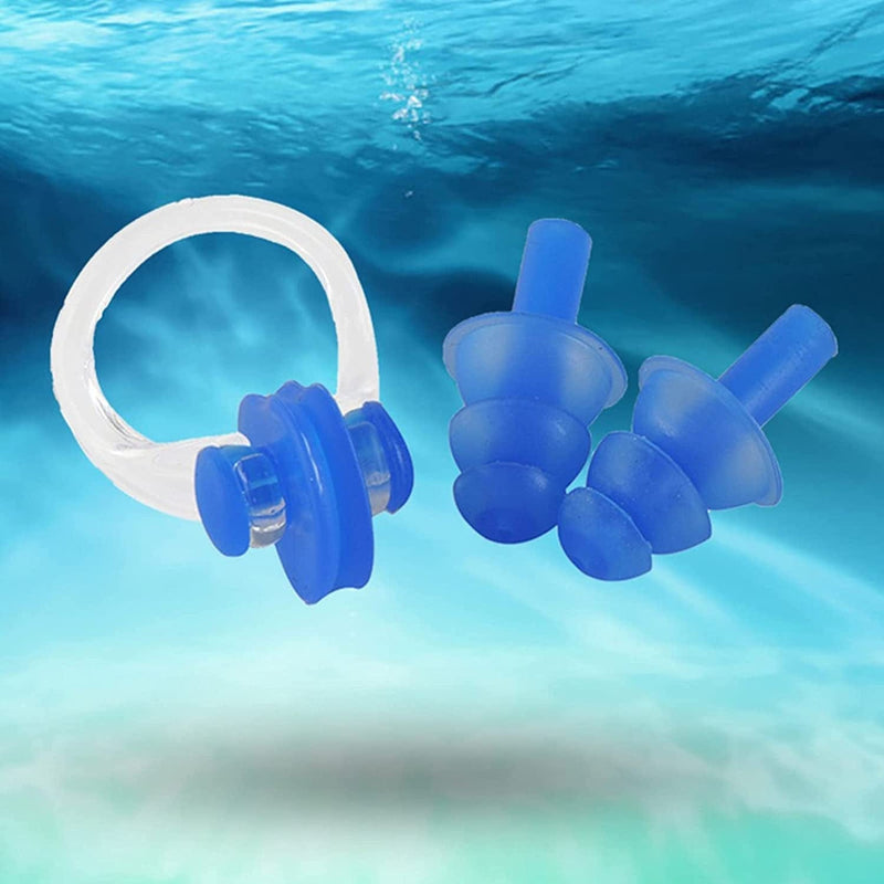 TAOMIAO Waterproof Silicone Swimming Earplugs Nose Clip Plugs, Professional Waterproof Fit Ergonomics Gel Ear Protection for Adults and Kids,Green Sporting Goods > Outdoor Recreation > Boating & Water Sports > Swimming TAOMIAO   