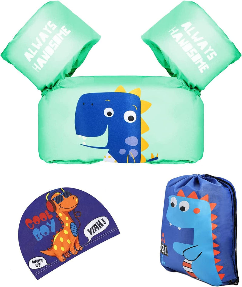 TCJJ Kids Swim Cap with Swimming Goggles and Swim Bag for Girls Boys(Age 3-15), Silicone Waterproof Swimming and Bathing Caps for Long and Short Hair Child Toddler Teens Sporting Goods > Outdoor Recreation > Boating & Water Sports > Swimming > Swim Caps TCJJ Swim Floats + Cap Age 3-8 