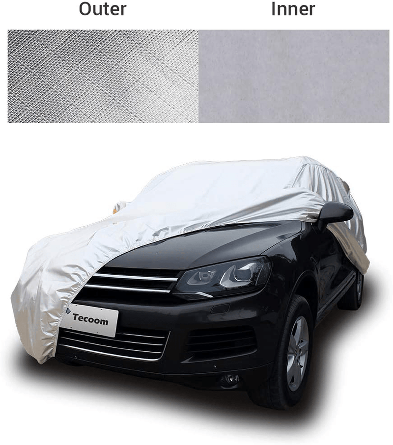Tecoom Super Heavy Duty Multiple Layers SUV Cover All Weather Waterproof Windproof Reflective Snow Sun Rain UV Protective Outdoor with Buckles and Belt Fit 180-195 inches SUV  Tecoom   