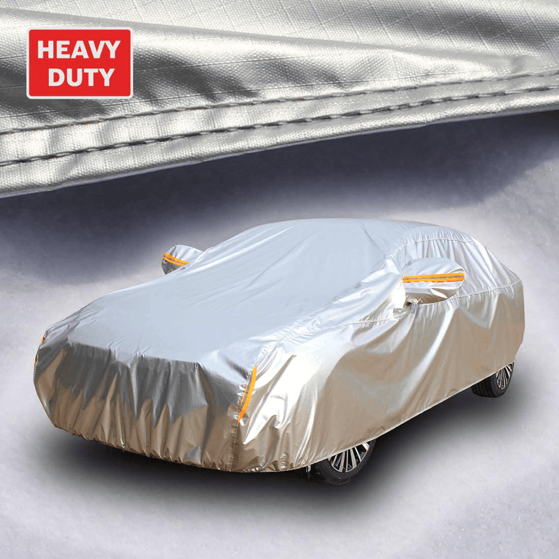 Tecoom Super Heavy Duty Multiple Layers SUV Cover All Weather Waterproof Windproof Reflective Snow Sun Rain UV Protective Outdoor with Buckles and Belt Fit 180-195 inches SUV  Tecoom 3XXL: Fit 191-200 inches Length Sedan  