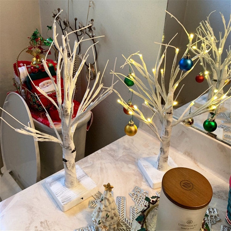 Thaisu White Tree with Lights Decoration, LED Light Tabletop Decor, Easter Christmas Home Ornaments Home & Garden > Decor > Seasonal & Holiday Decorations Thaisu   