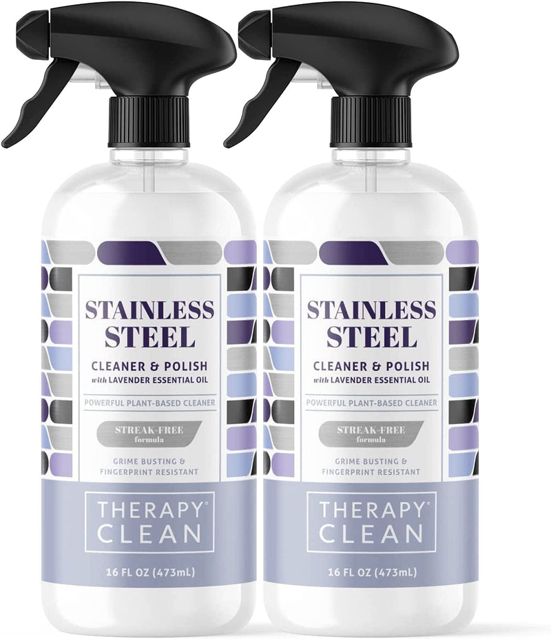 Therapy Stainless Steel Cleaner Kit - Plant-Based, Solvent-Free, Natural Essential Oils - Removes Fingerprints, Water Marks, Residue and Grease from Appliances (Single) Home & Garden > Household Supplies > Household Cleaning Supplies Therapy 2 Pack  