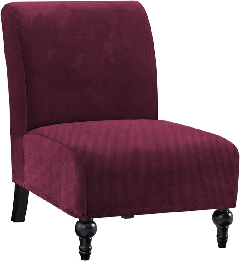 Thick Striped Velvet 4 Piece Stretch Sofa Covers Couch Covers for 3 Cushion Couch Sofa Slipcovers (Base Cover plus 3 Cushion Covers) Feature Soft Stay in Place(3 Cushion: 72"-88", Grey) Home & Garden > Decor > Chair & Sofa Cushions H.VERSAILTEX Burgundy Accent Chair 